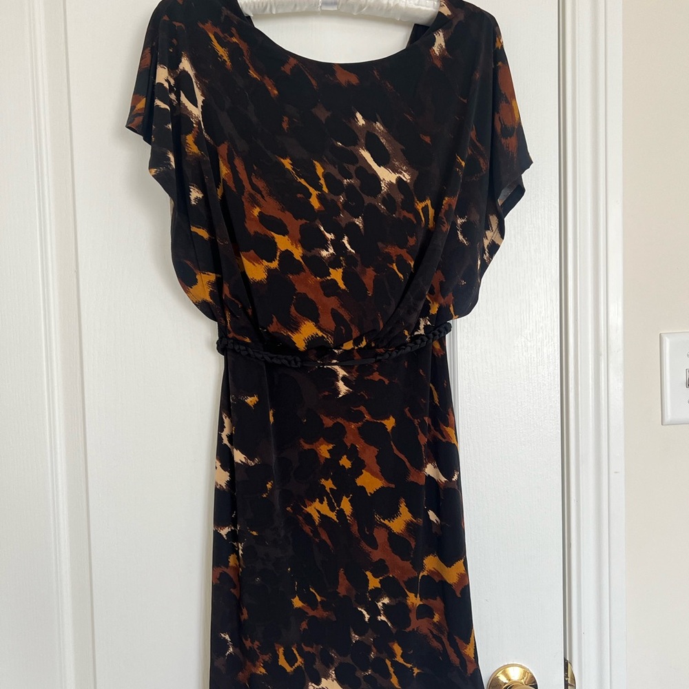Enfocus Studio Women's Animal Print Midi Dress - Black, Brown, Tan